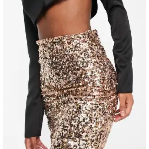 Sequin Gold Skirt - Picture 1 of 4